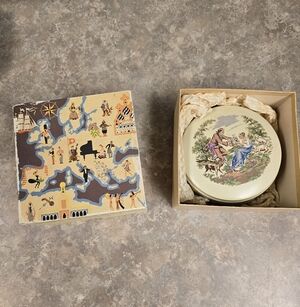 vintage musical powder box